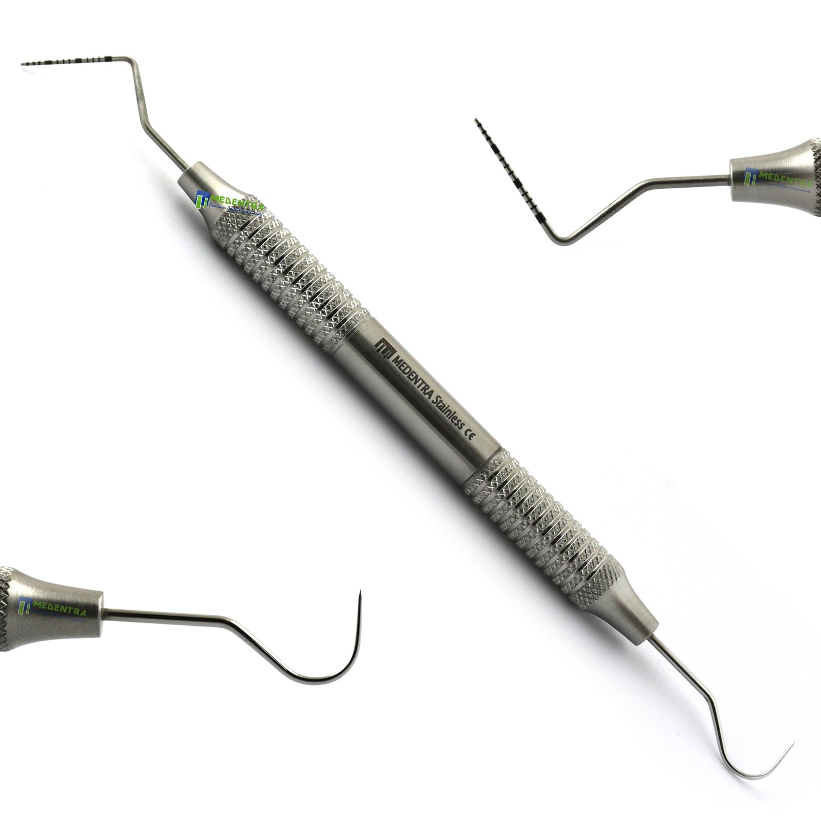 Sonda periodontal Dental Williams UNC15 23 Explorer, con código de colores y mango hueco de doble extremo.