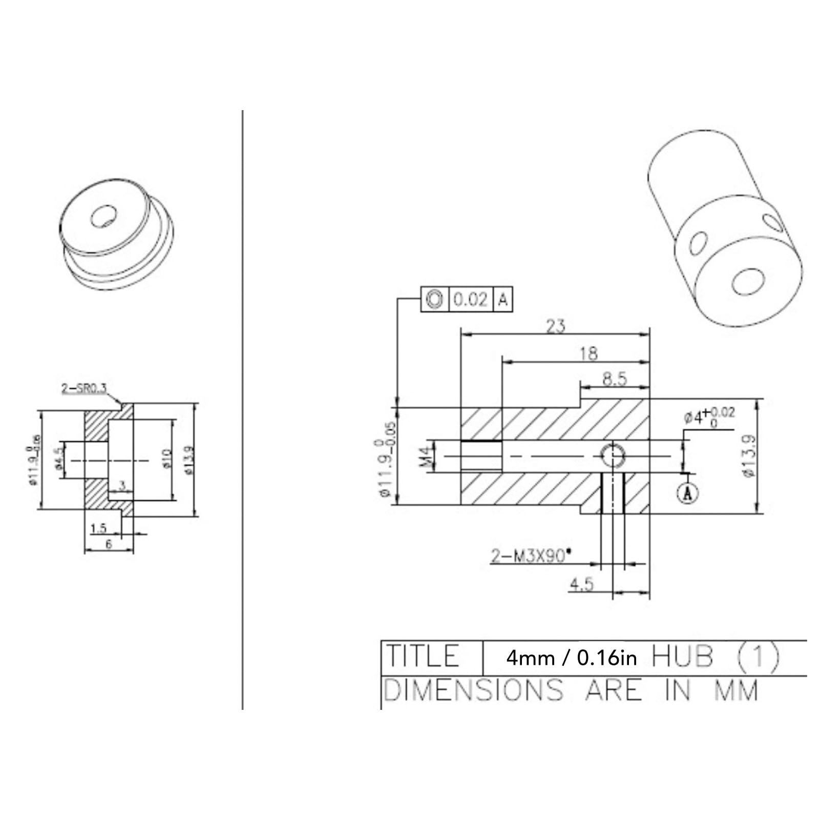 4mm Mounting Hub,Universal Mounting Hub Coupling,Aluminum Alloy Motor Shaft Mounting Coupling,Motor Shaft Mounting Coupler for Connect Omnidirectional Wheels