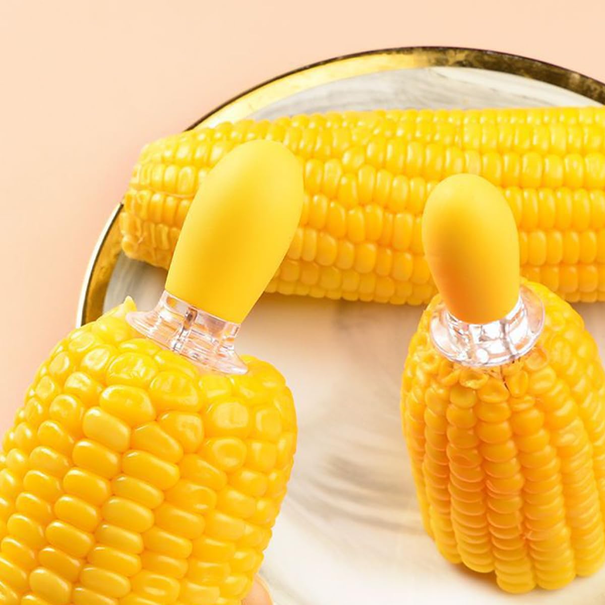 Flatware Forks, Corn Holders 2 Pack, Yellow, Corn Skewers, Can Be Used for Fruits and Corn.