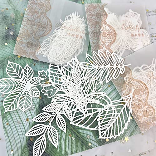 Fournitures de scrapbooking lot de 40 papiers dentelle papillon et plumes pour journal intime