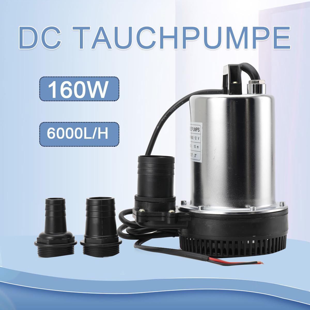 Pompe Submersible, DC 12V Pompe à Eau Submersibles pour Eaux Sales