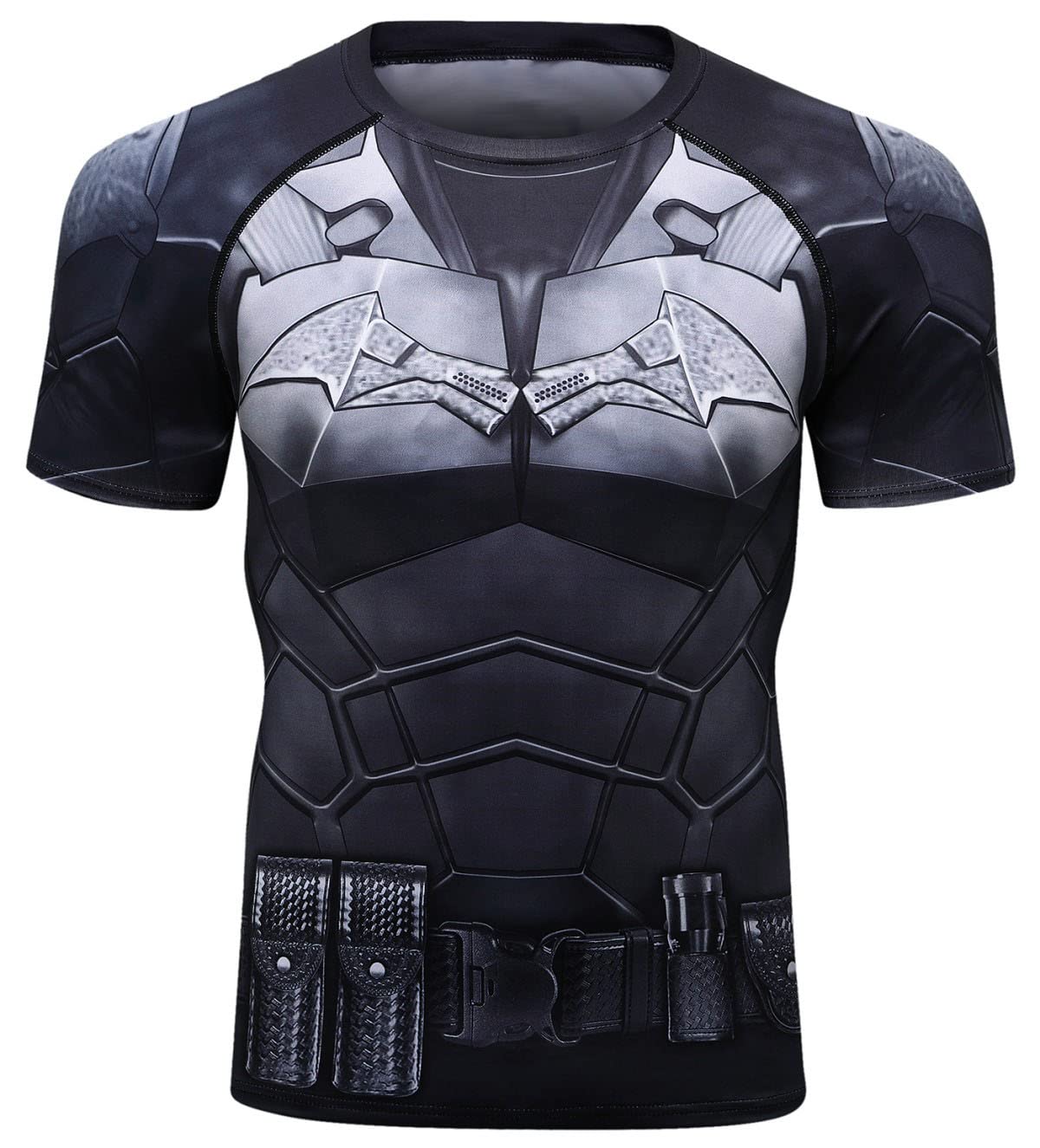 Red PlumeMen's Fitness Shirt Sonic Compression Short Sleeve Sports Bat T-Shirt (XL, Bat4)