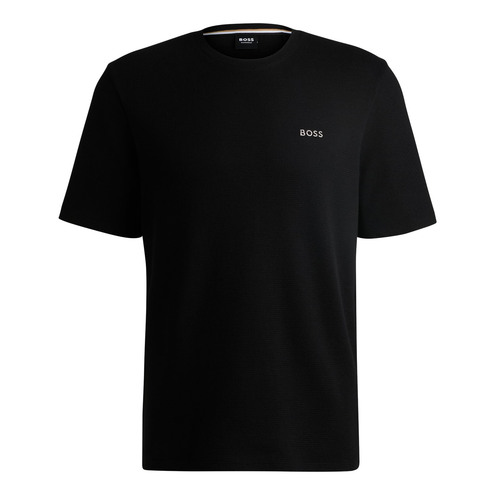 BOSS Mens Waffle T-Shirt 10269584 01 Pyjama Short Sleeve Top Black S