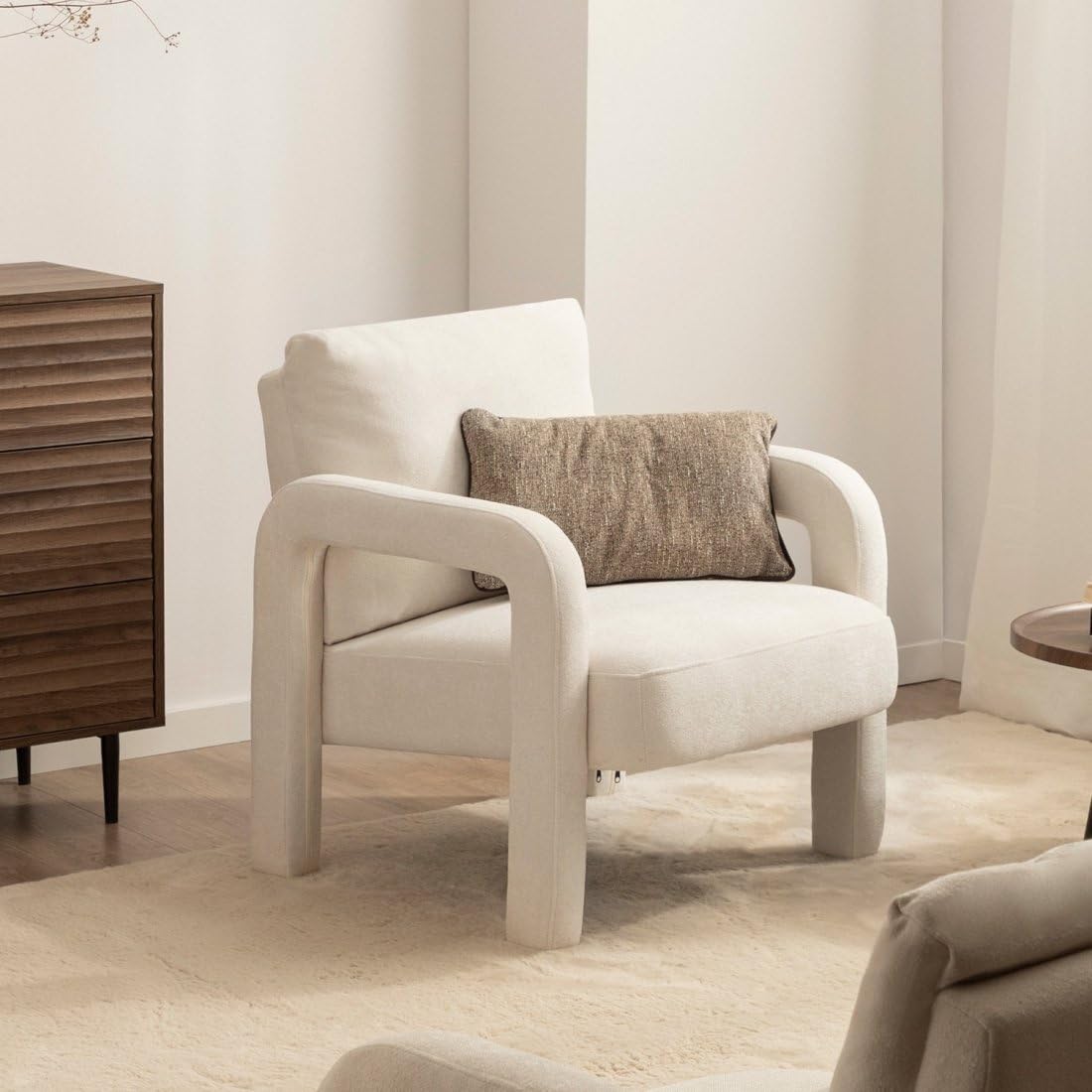 KLAST Sillón de Lectura Poliéster Color Beige 81 cm x 72 cm