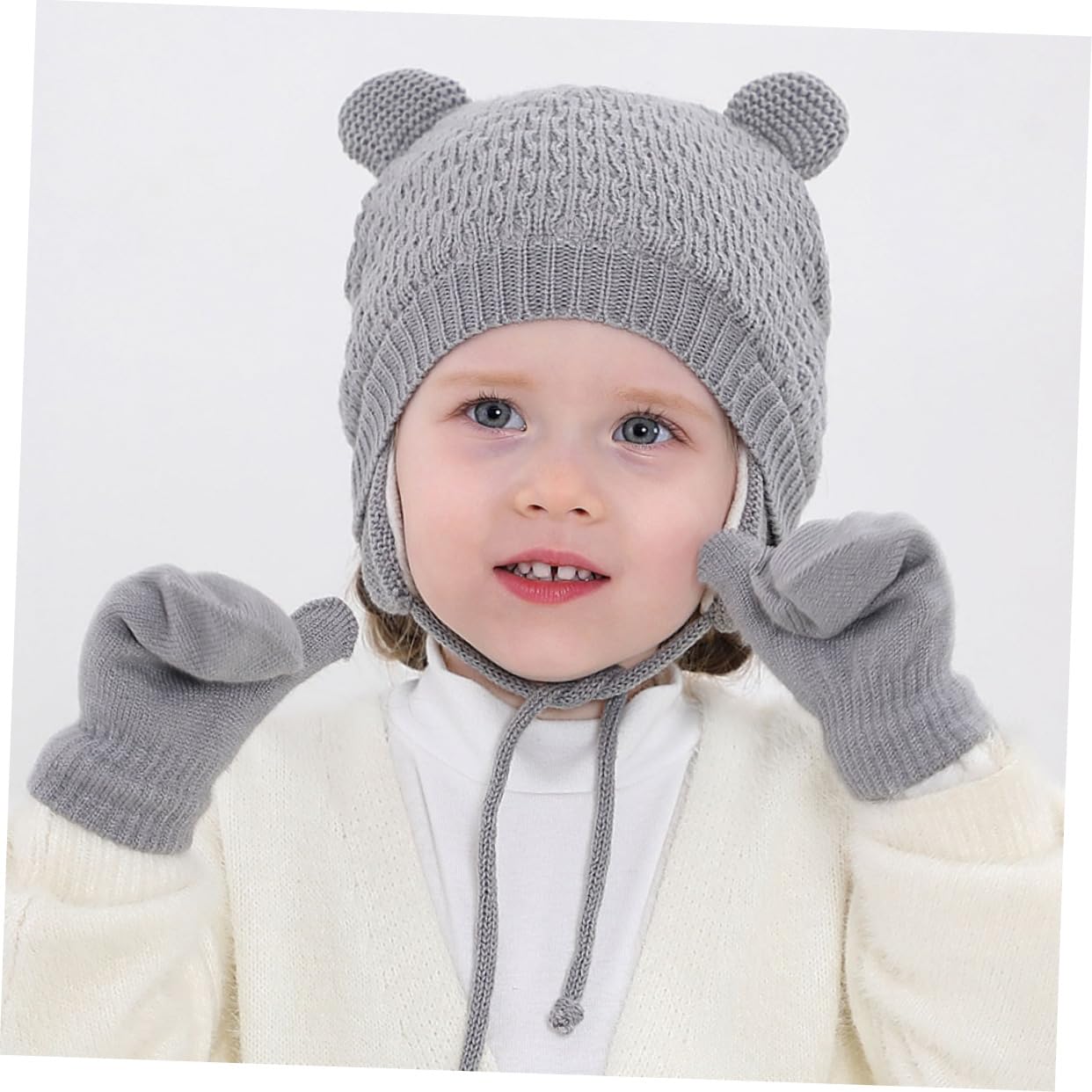 VALICLUD 4sets Cappello e Guanti Invernali Per Ragazzo Ragazza Cappello Caldo Maglia Con Guanti Coordinati Materiale Morbido e Traspirante Comfort e Calore Per Piccoli Per Giornate Fredde