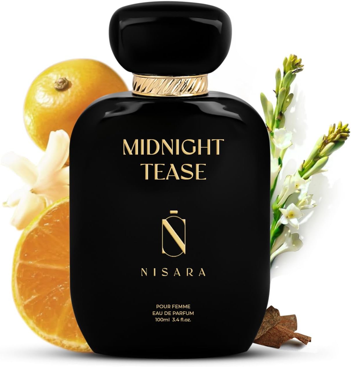 Nisara Midnight Tease Perfume For Women, 100ml Girl Long Lasting Liquid Eau De Parfum, Floral Woody Musky Fragrance With Musk, Cedarwood & Vanilla Notes