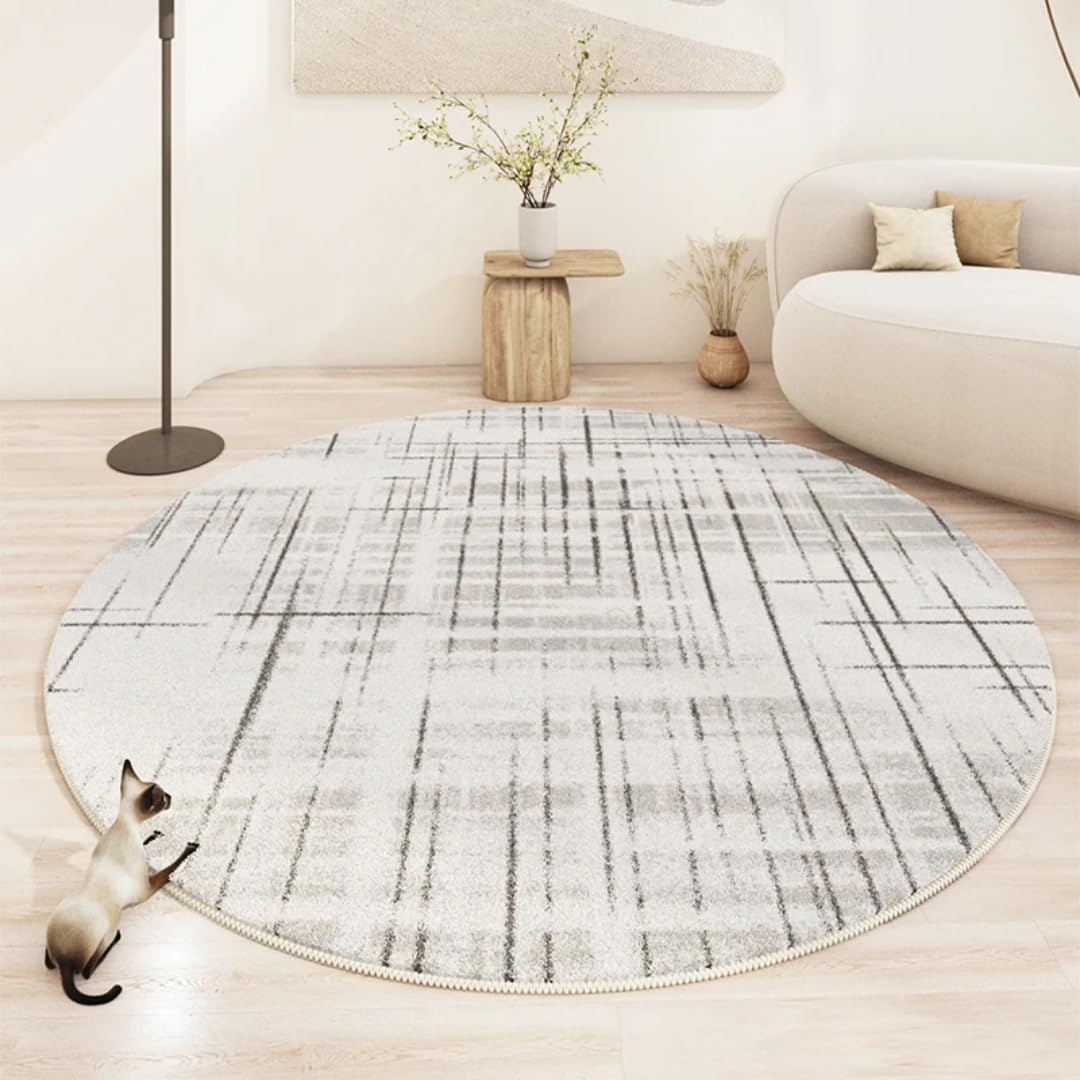 Tapis pour chambre a coucher style minimaliste moderne tapis rond epais salon