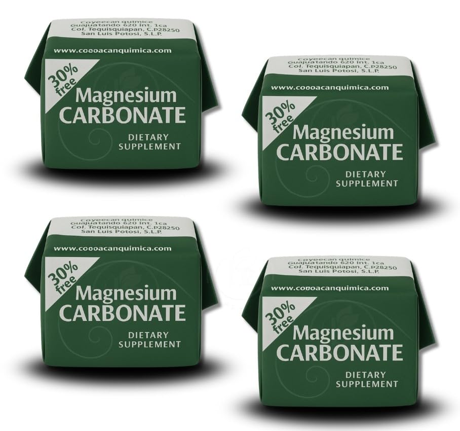 Magnesium Carbonate 7g x 4 Cubes (Pack) Pure Magnesium Carbonate Food Grade Non-GMO Gluten-Free Vegan Carbonato de Magnesio en Cubos Hecho en Mxico