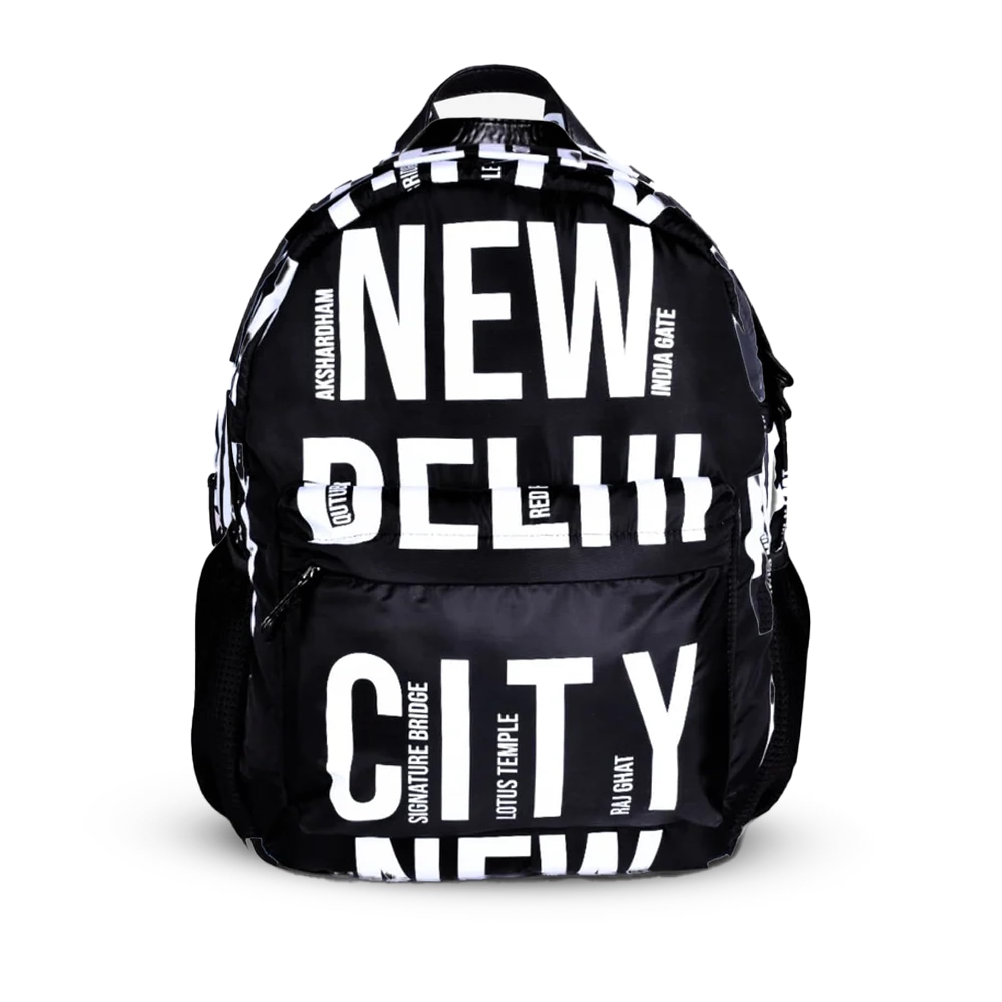 Air Backpack Black Delhi City Print 20L Lightweight Waterproof Anti-Theft Nylon Laptop Backpack for Men & Women | Fits 15 Inch Laptop | Travel, College, Office Backpack with Front Pocket-image-27