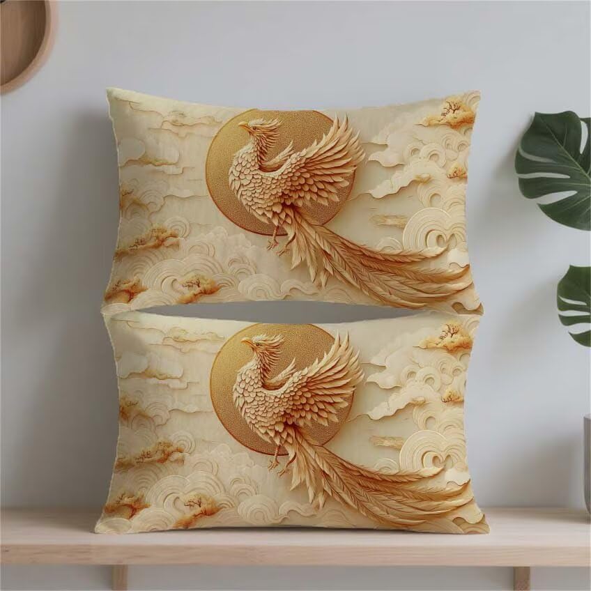 Housse coussin exterieur imperméable 70x90cm orange et résistant