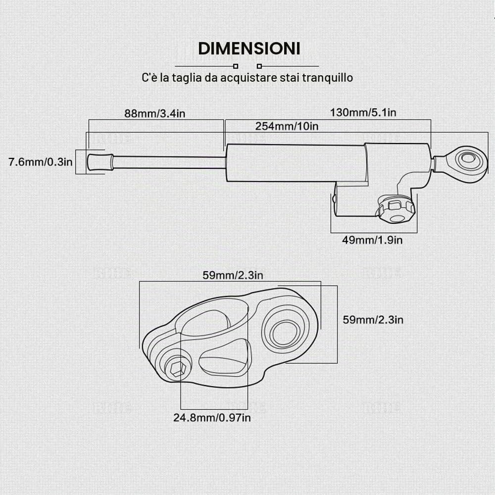Fast Pro CNC Ammortizzatore di sterzo per moto, stabilizzatore universale