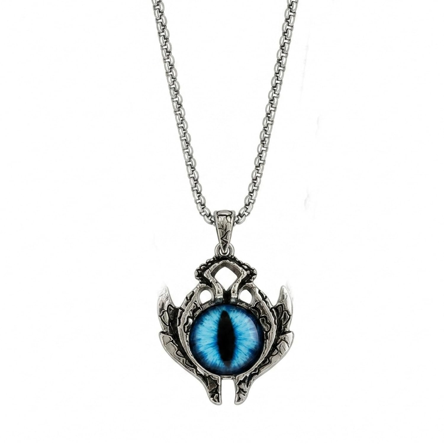 Men's Pendant | Alloy Fantasy Amulet Vintage Punk Statement Pendant | Stylish Locket with Chain-image-45