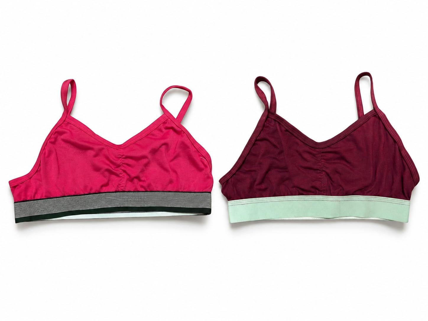 GlameurGirl Slip-On Sports Bra for Women | Combo Pack of 2 Sports Innerwear | Cotton Non Padded | Wire Free | Daily Use Bra Set Pink and Maroon-image-24