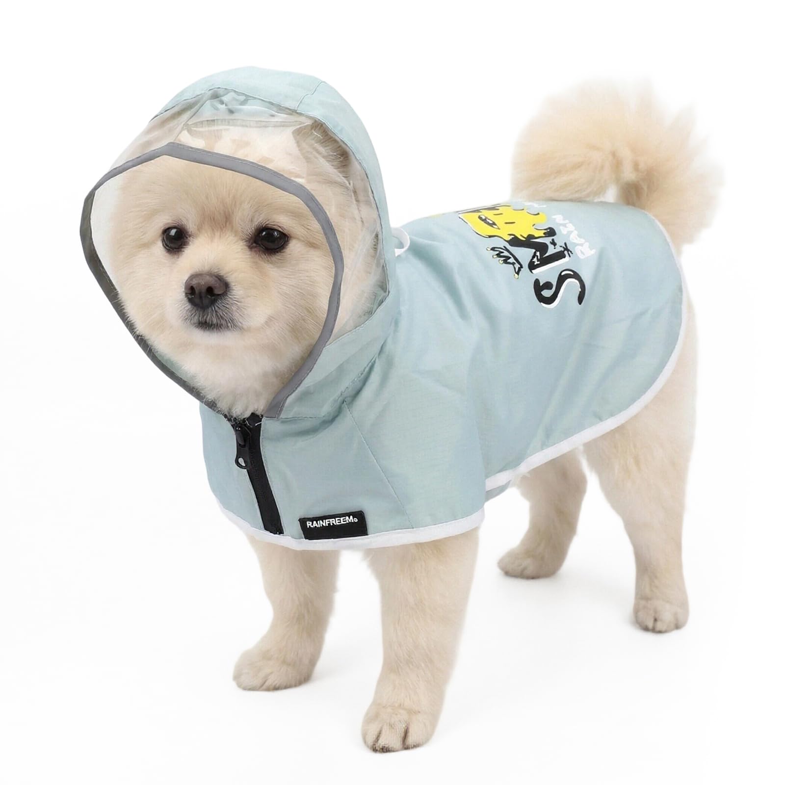 Supcomsta Dog Raincoat with Hood Reflective Strip, Waterproof Pet Poncho for Small Medium Dogs, Lightweight Breathable Rain Jacket with Leash Hole (Green, XL)