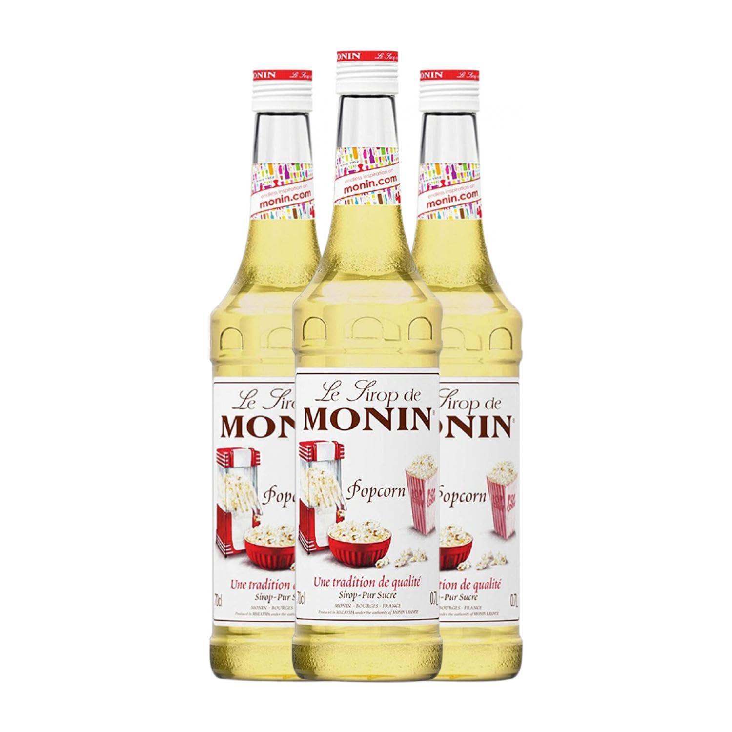 Schnapp MoninCocktail Sirope Palomitas de Maiz Popcorn sin alcohol 70 cl (Caja de 3 Botellas de 70 cl)
