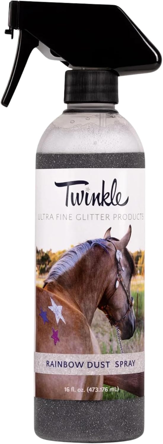 Tack Shack of Ocala Twinkle Glitter Rainbow Dust for Horses, Glitter Spray for Horse's Hair (Silver)