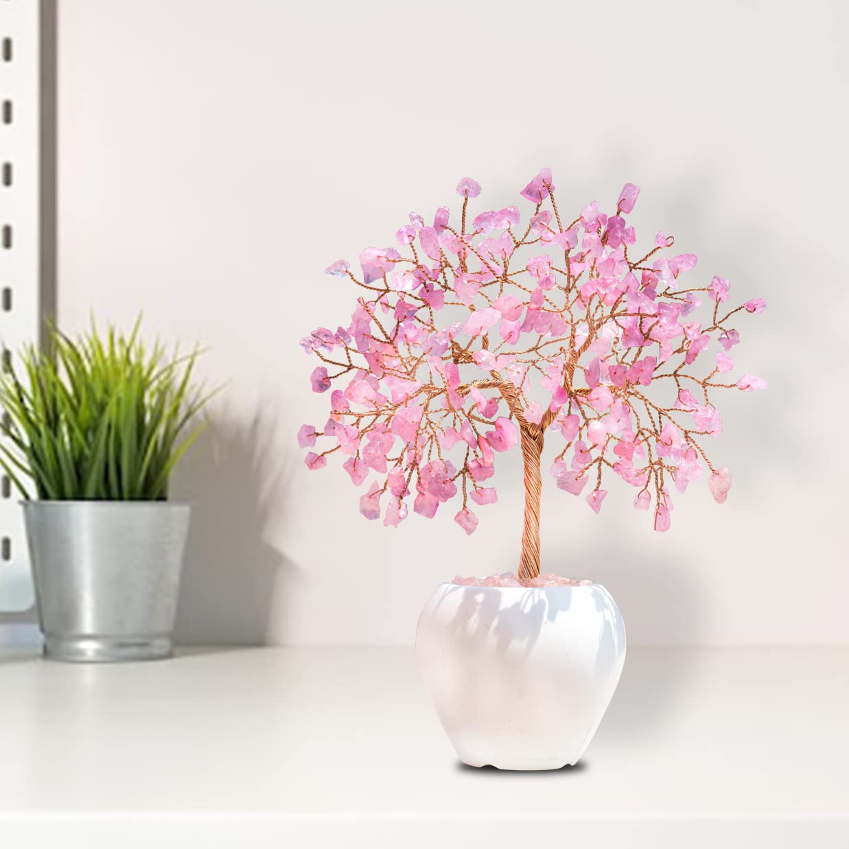 Buy Rose Quartz Crystal Tree Crystal Showpieces for Home Decor Crystal