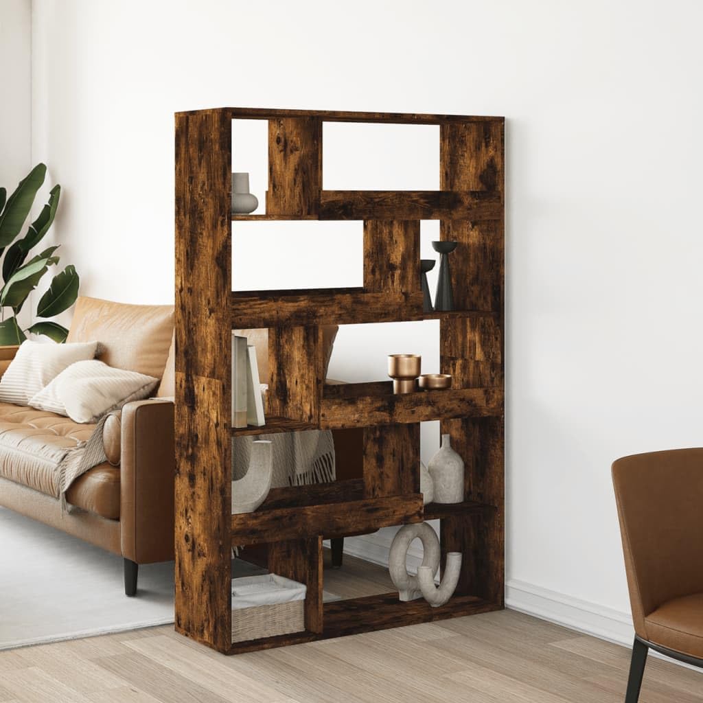 Divisorio per ambienti in legno 100 x 33 x 156,5 cm, 10 scomparti, scaffale per libri, DVD, riviste, mobile versatile