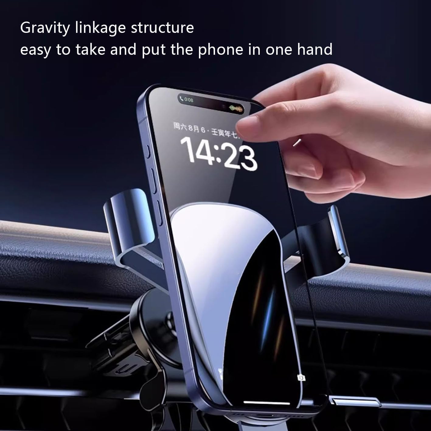 Magnetyczny uchwyt na telefon komórkowy do Ford Mustang Mach-E 2024 Obrót o 360° Uchwyt Samochodowy Kompaktowy i stabilny uchwyt wentylacyjny, czarny