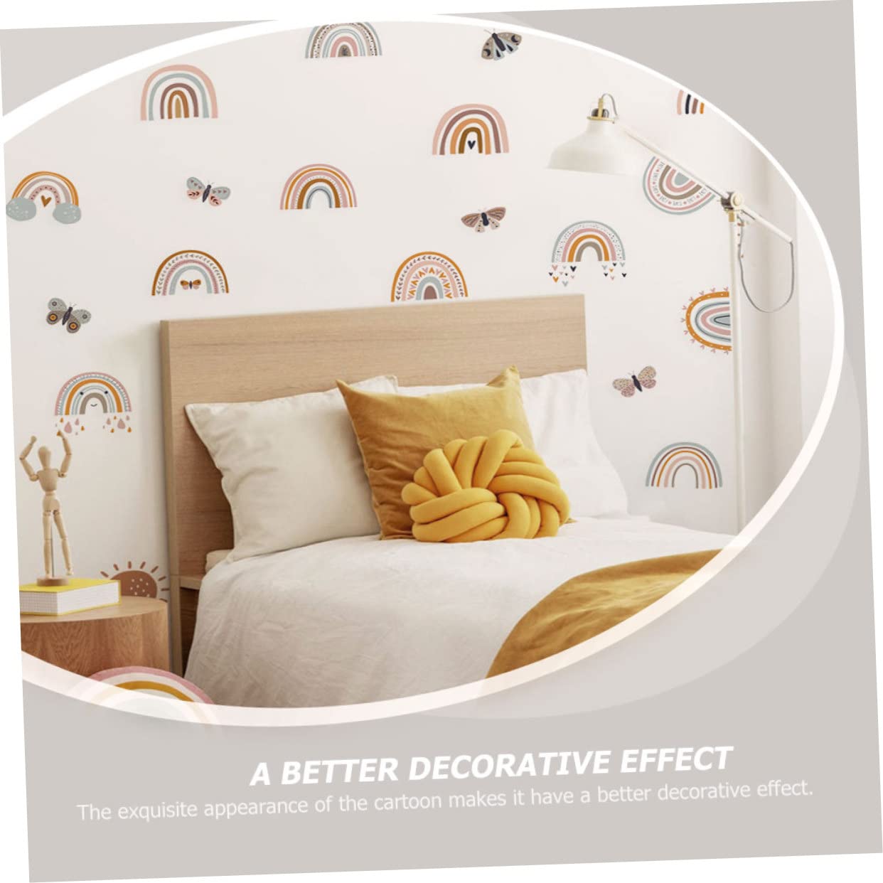 Yardwe 5 Hojas Pegatinas Decorativas Infantiles de Pared Calcomanías para Decoración de Habitaciones de Aplicación y Remoción para Alegres Salas y Dormitorios