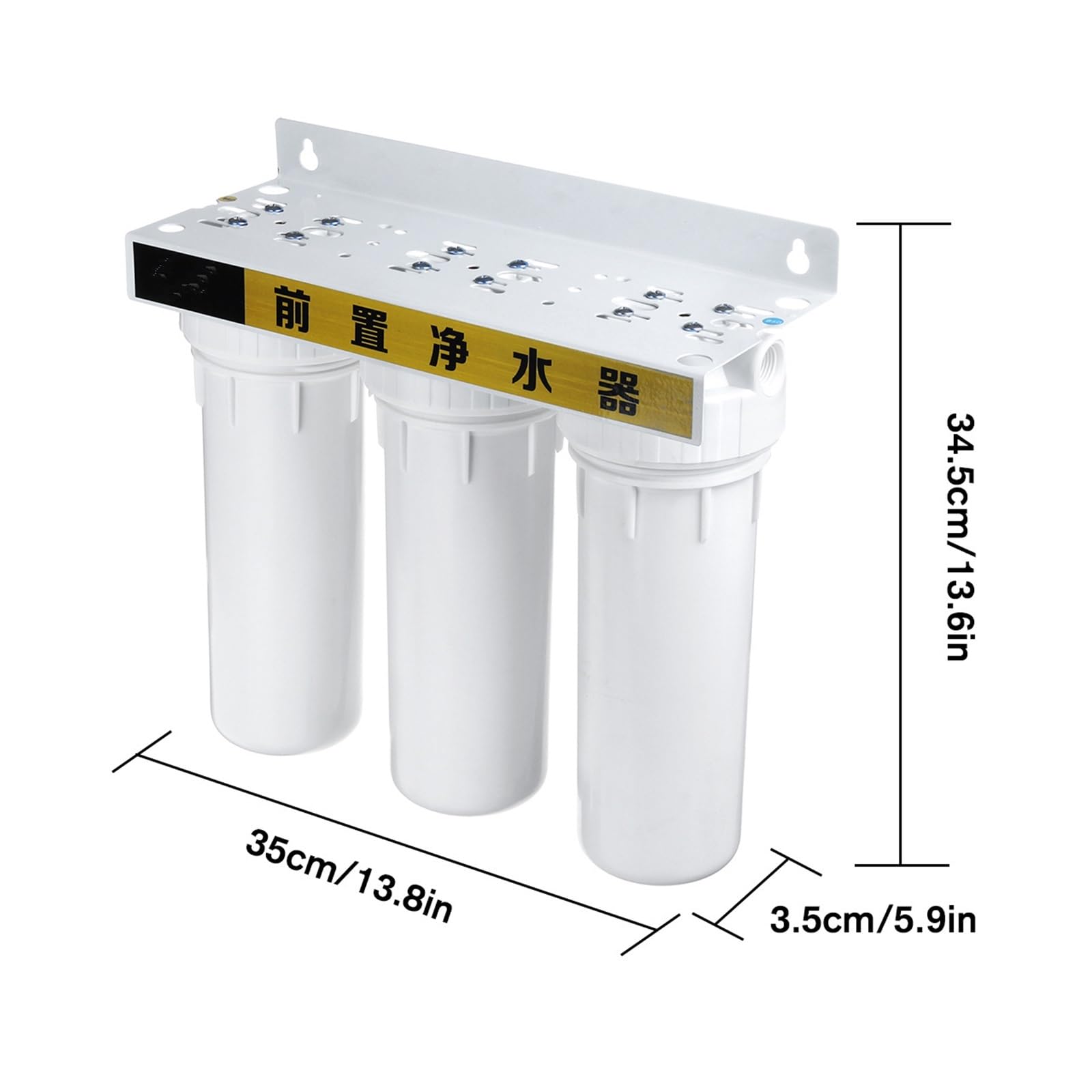 Purificador de agua con 3 cartuchos de filtro, PP UDF CTO | Purificador de agua frontal de cocina general, consumo directo en el hogar