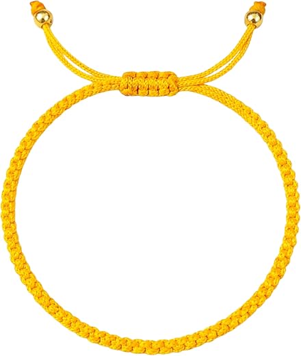 DILASARAM Yellow Thread Bracelet for Men &amp; Women | Adjustable Handmade Thread Bracelet for Boys &amp; Girls | 12 Inch (5 Inch ...