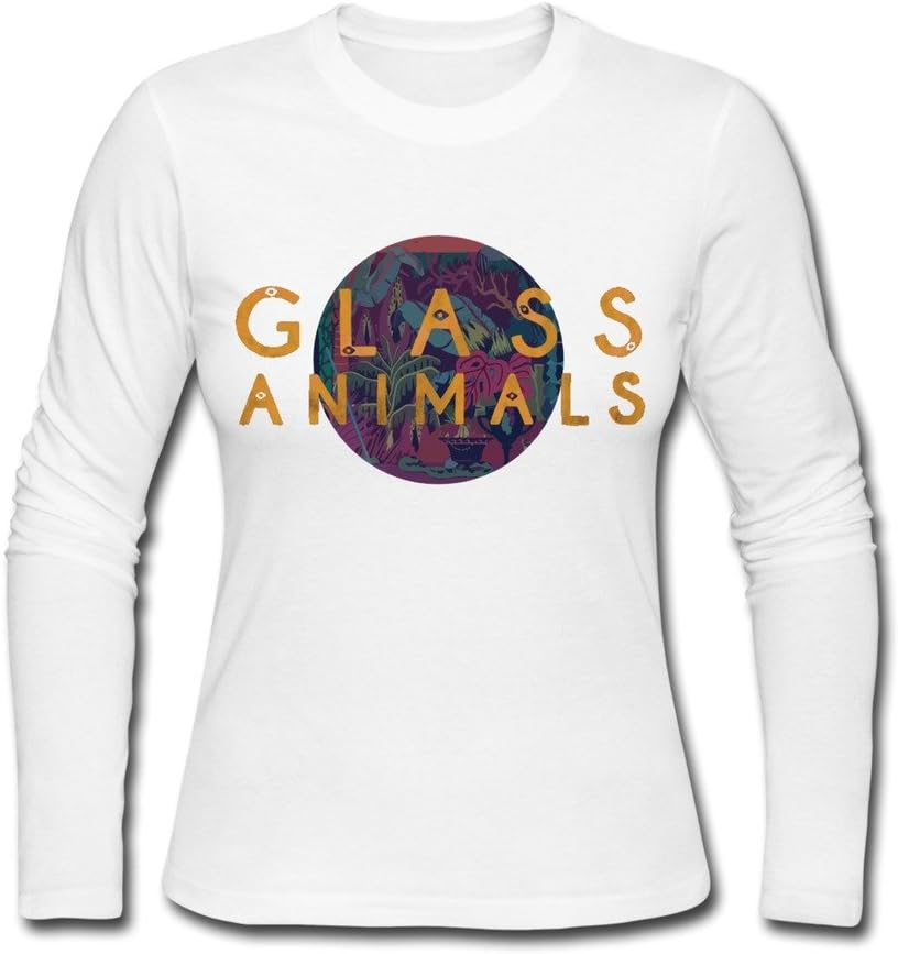 Clothing Women's Glass Animals Rock Band Long Sleeve T-Shirt White