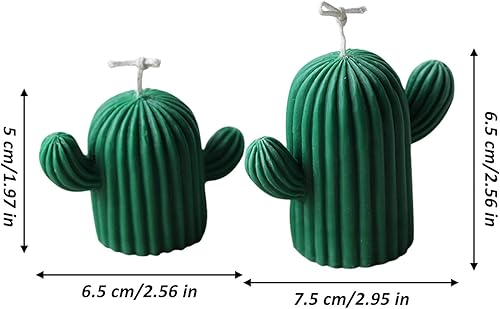 Miniatura 2 de RMISODO 2 piezas molde de vela de cactus molde suculento de silicona lindo molde de fundición 3D para fondant pasta de goma chocolate caramelo vela