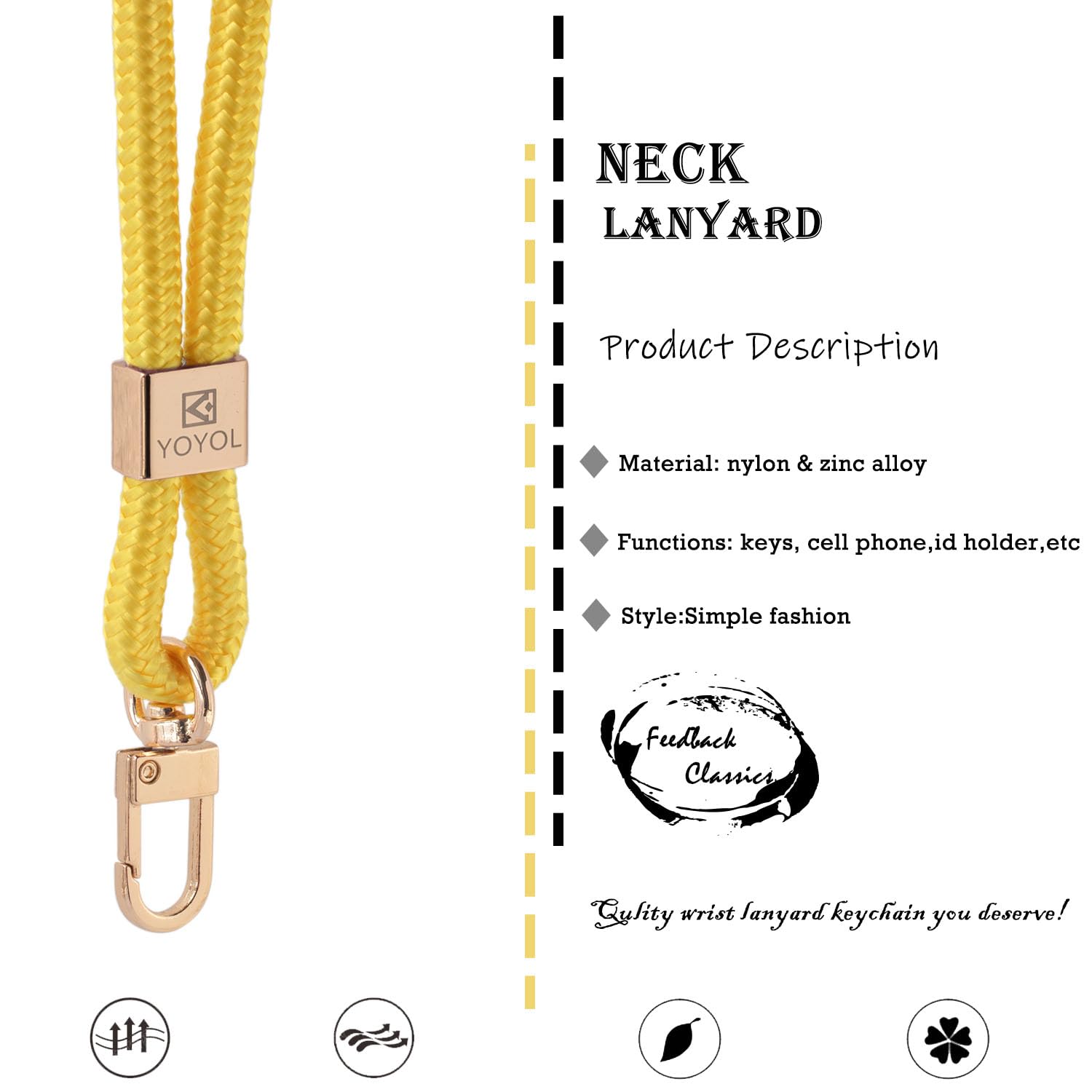 YOYOL Neck Lanyard Key Chain Premium Quality Necklet Strap Holder,for Id Badge,Keys,Wallet, for Men Women Cool Lanyards - Image 2