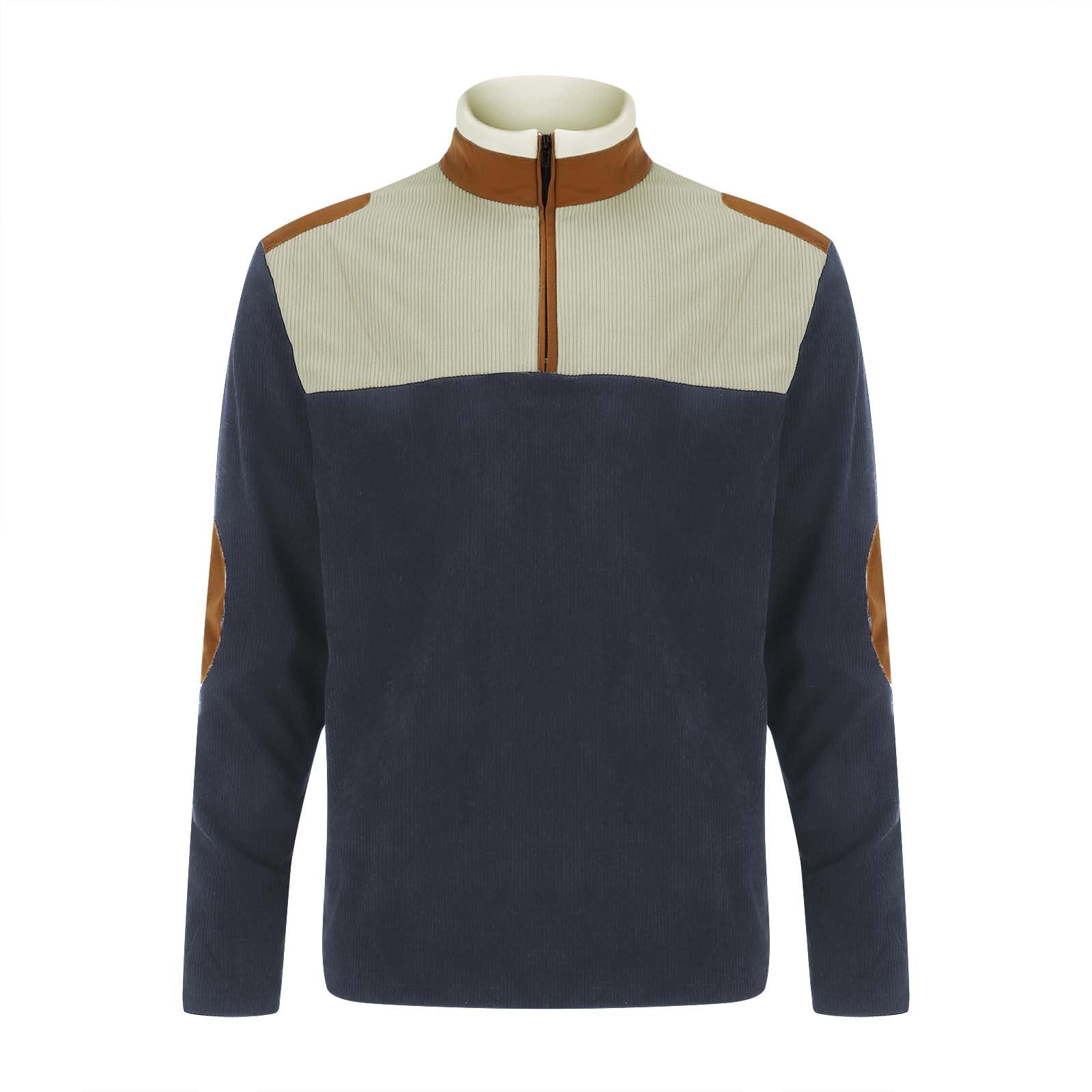Sweat-shirt pour homme contre le froid de l'automne veste velours côtelé confortable zippée