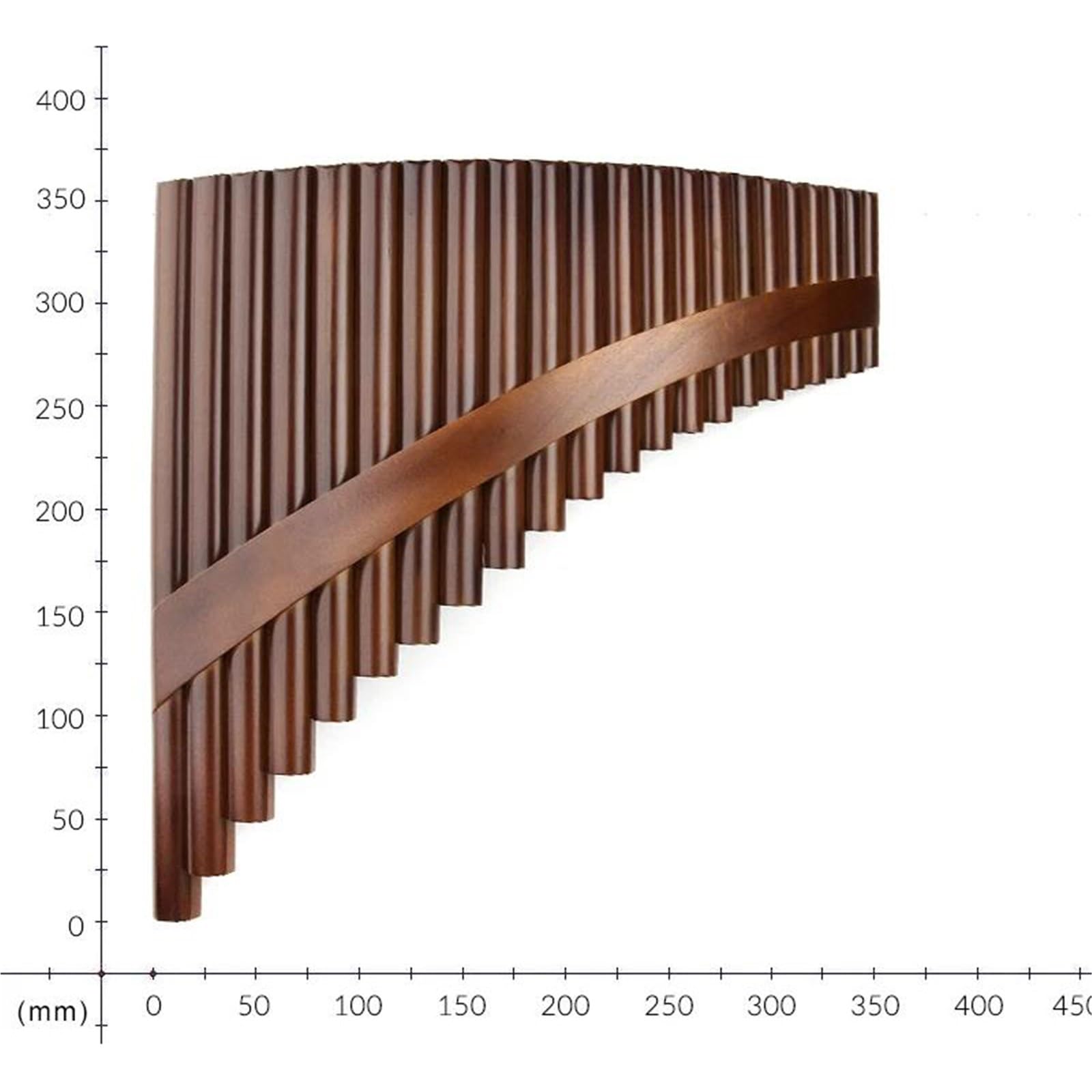 Pan Flute Instrument 22 Pipes Slat Pan Flute Brown C Key Pan Pipes Woodwind Instrument Bamboo Pan Flute(Right)