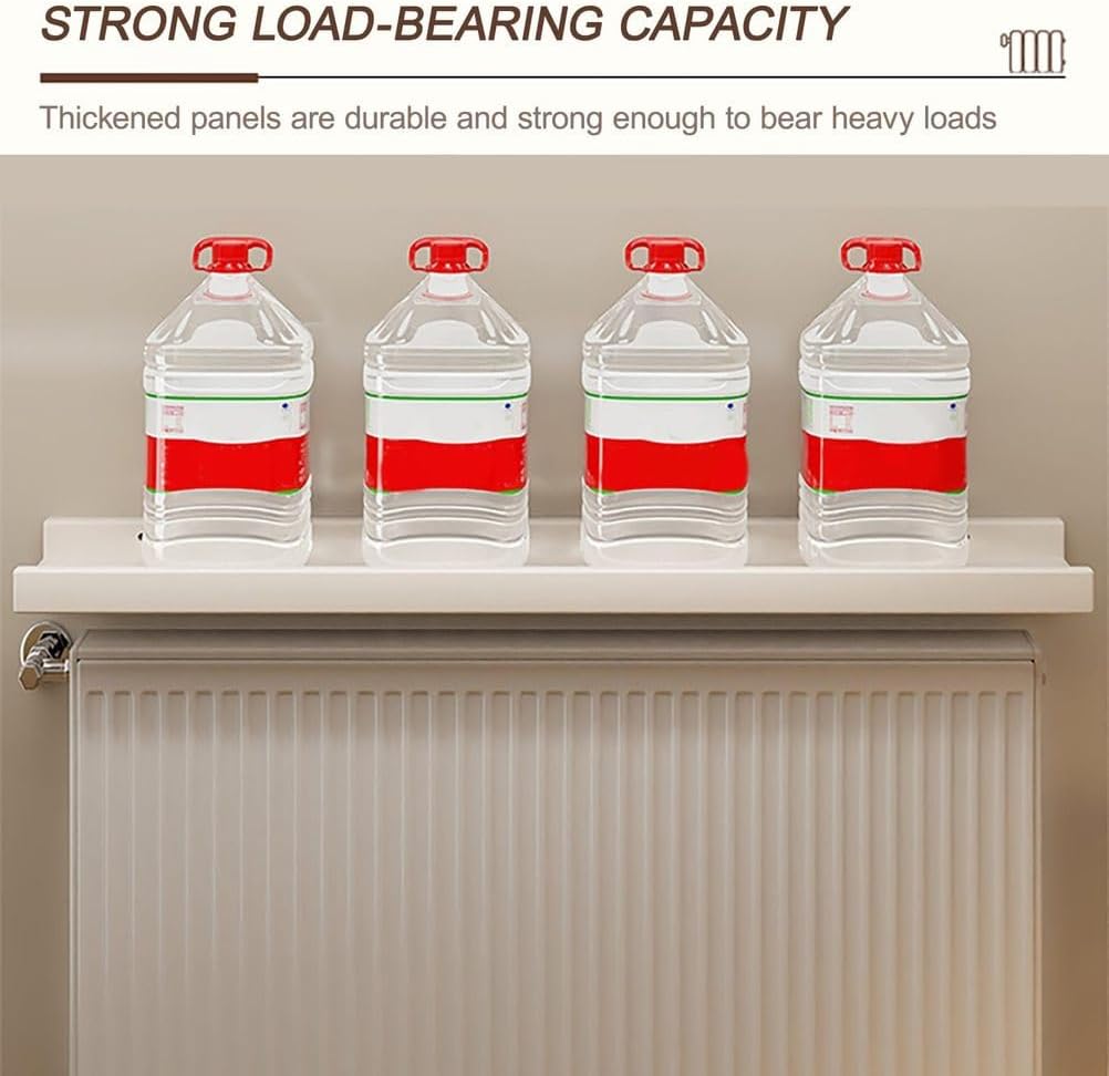 モダンな木製ラジエーターカバー、ラジエータートップカバー防塵防煙、収納と装飾用、収納ラックに簡単に取り付けられます,イエロー,90*