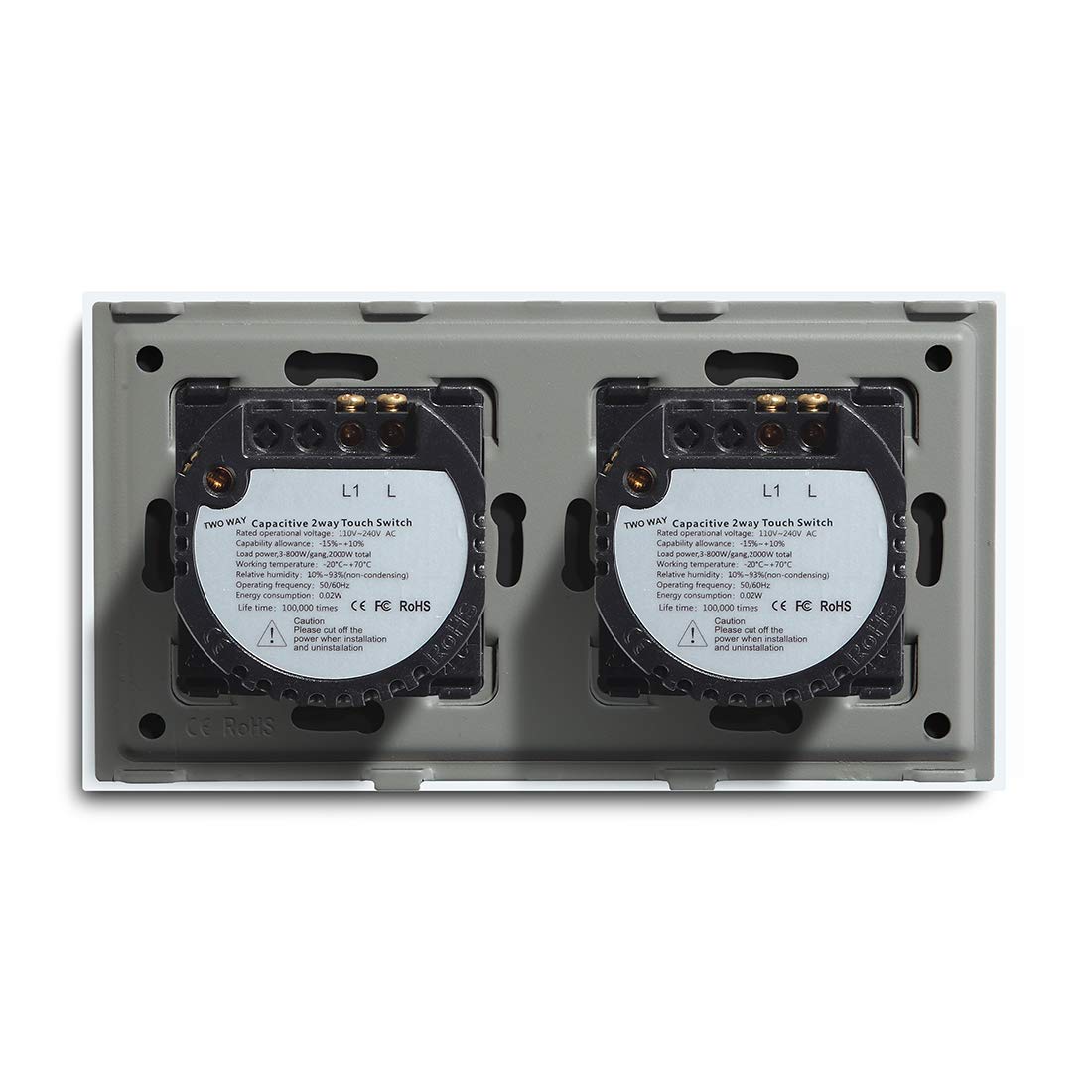 Interruptor Tactil 2 Interruptor táctil de pandillas 157 mm 1 vía 2 vía Interruptor de luz Blanco Negro Negro Clase de Panel Interruptor Impermeable Interruptor Interruptor Inteligente