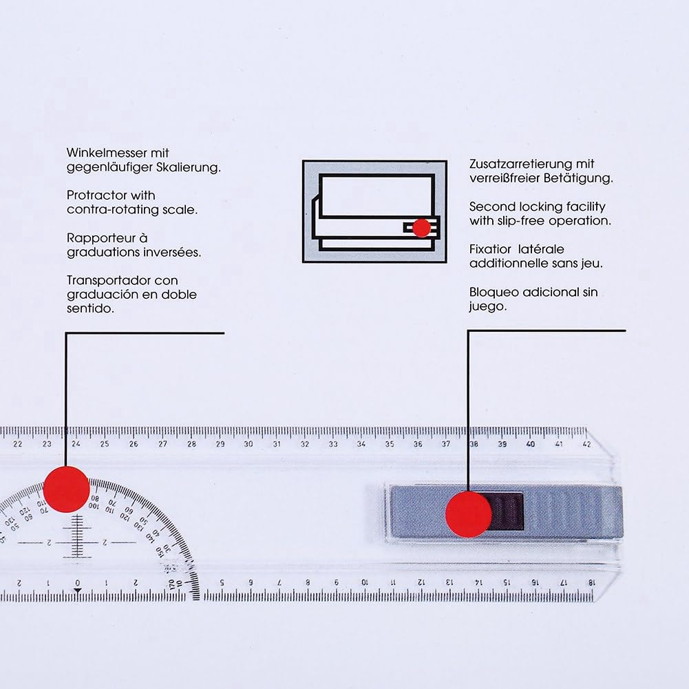 Cocoarm Tablero de Dibujo de Ingeniería, Tablero de Dibujo con Regla, Mesa de Tablero de Dibujo A3 con Movimiento Paralelo Claro y Regular y de Medición de ángulo Ajustable