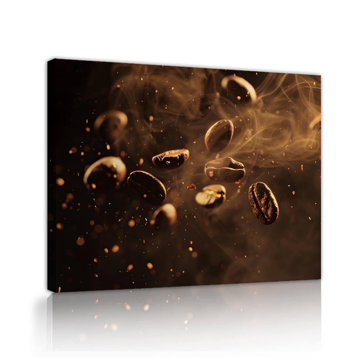 Via Vela Wall Painting Canvas Beads Coffee Modern Theme Wall Print Brown Pictures Kitchen Poster Painting For Living Room Home Decor 75x100cm Inner Frame