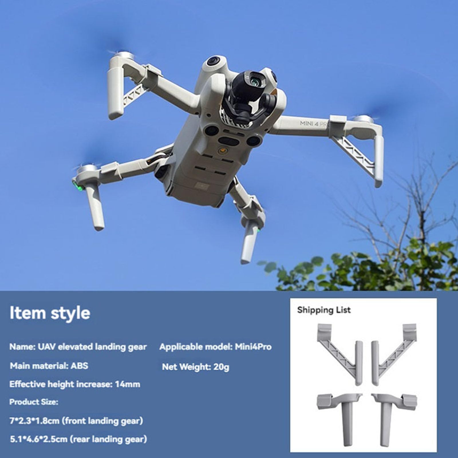 Landing Gear Heightening Bracket, Landing Protection Shelf Extended Legs Landing Gear for DJI MINI 4 PRO Drone Accessories