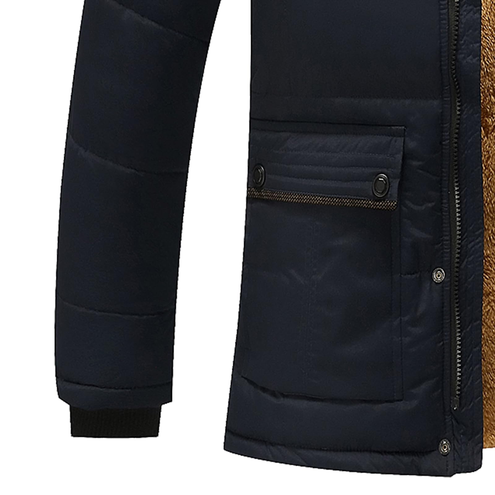 amropi Giubbotto Parka Uomo Giacca Invernale Caldo Cappotto in Pile con Cappuccio in Pelliccia Giacche