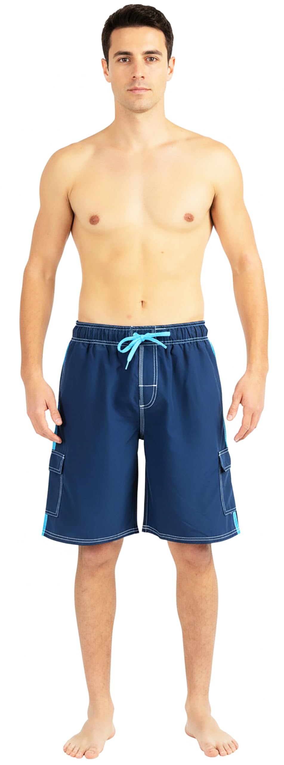 norty Mens Swim Trunks - Watershort Swimsuit - Cargo Pockets - Drawstring Waist-picture-40