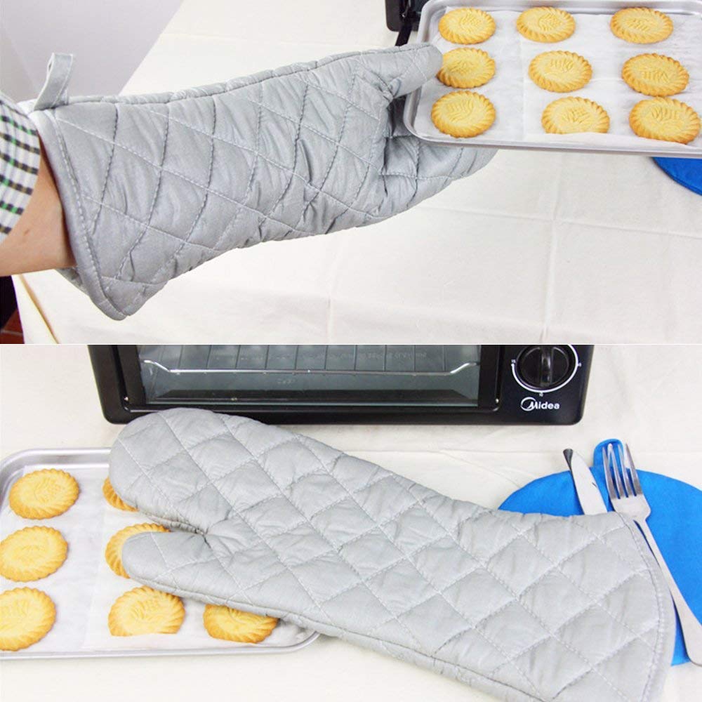 Imaashi Oven Mitts, Heat Resistant Cooking Oven Gloves Can be Used for Grilling Smoking Cooking Baking Frying or handling Super-hot Items (Pack of 2) 4