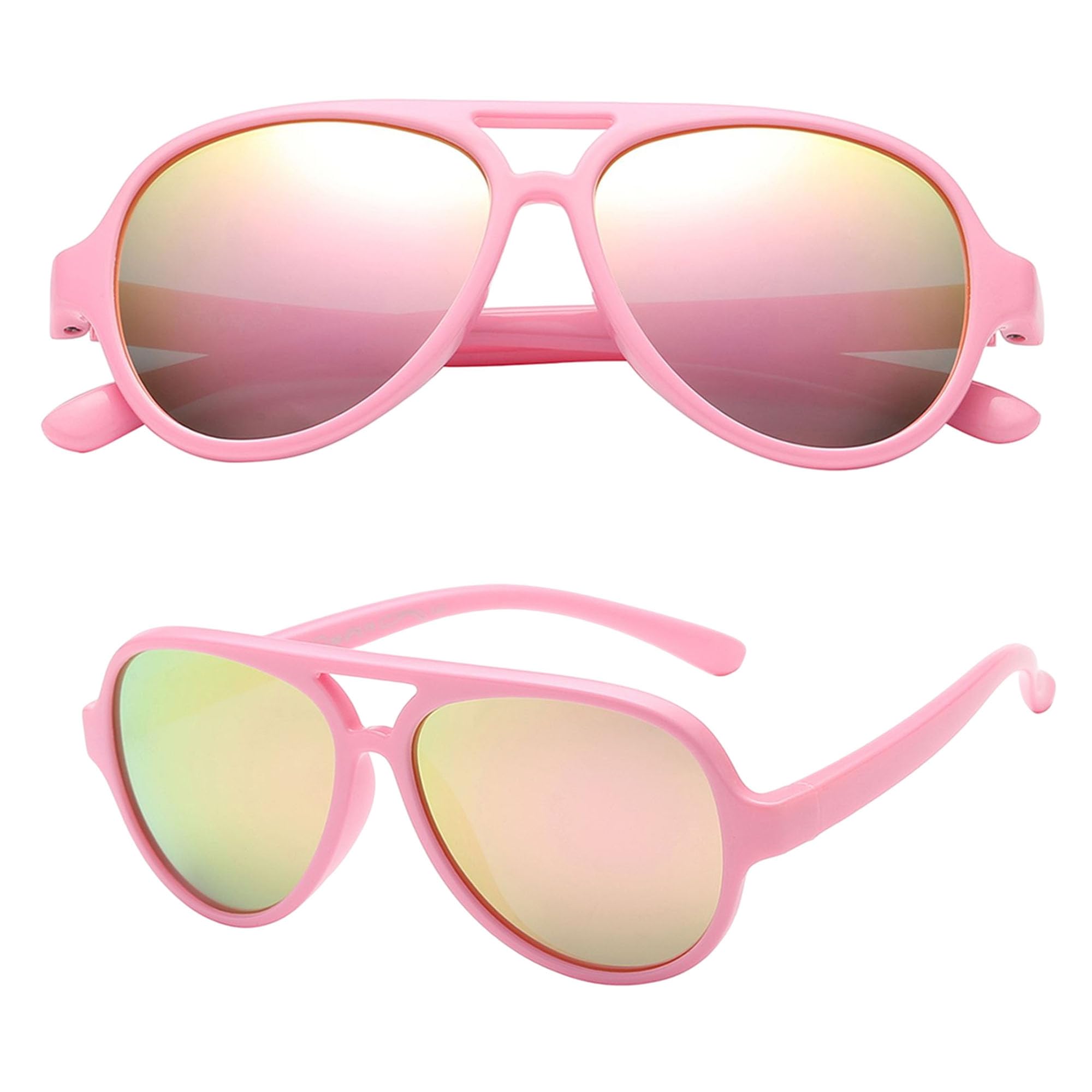 PolarSpex Kids Sunglasses - Bendable and Polarized Aviator Sunglasses - BPA Free - Ages 3-7