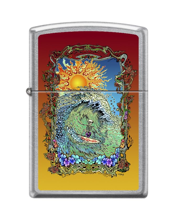 Encendedor Zippo Skeleton Surfing diseño Mike Dubois miniatura 1