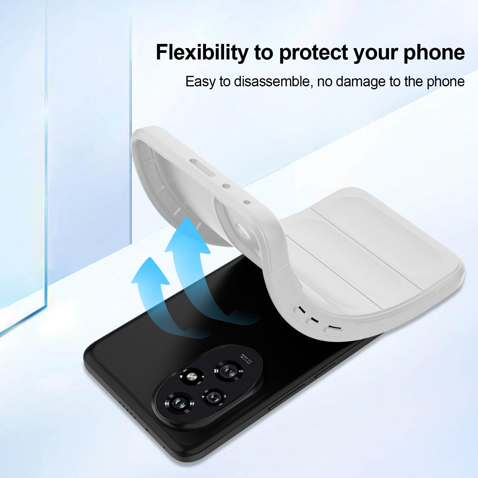 Silicone Case for Honor 200, Anti-Scratch Microfiber Lining, Shockproof Case with Camera Protection, White — view 8