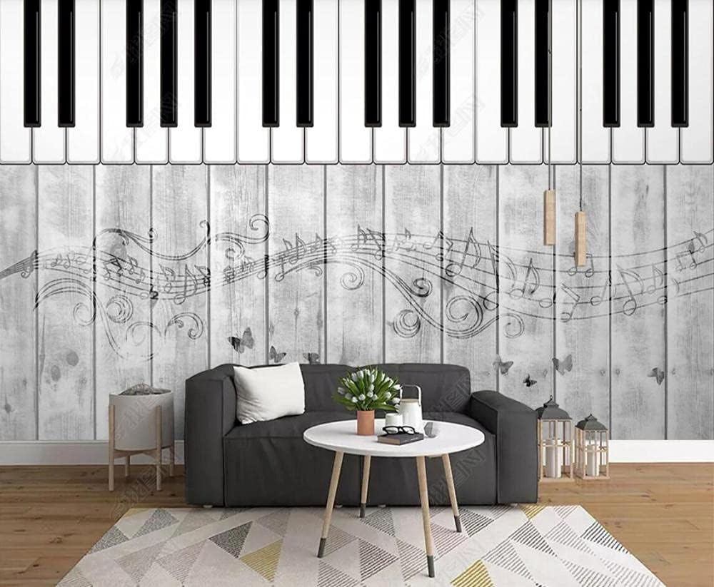 Amazon 壁紙 3d ピアノ音楽木目 不織布壁紙テレビ背景壁 壁紙