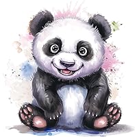 x4 Baby Panda Vinyl Stickers Cover Marks Non Transparent Waterproof Nursery Decals 1@ 20cm Tall Ideal for Toilets, car, Toybox, Wall - 3@ 7cm Tall Ideal for Phone, Cups, Jars & Flask (Panda)