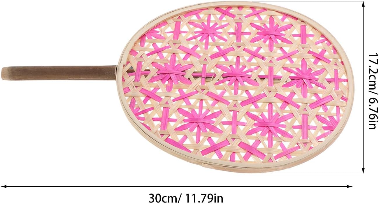 BESPORTBLE Colorful Woven Handheld Fan Chinese Style Summer Cooling Fan Provides Gentle Airflow Unique Molding Rustic Decorative for Outdoor and Formal Events