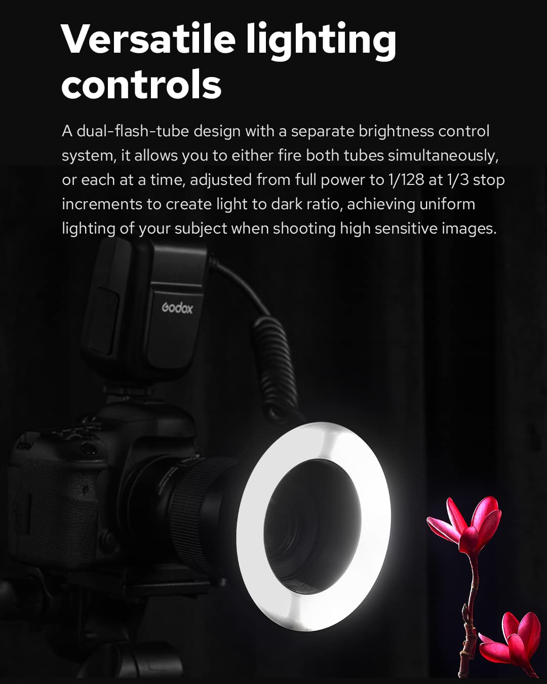 Godox MF-R76 Macro Ring Flash Light dla Canon Nikon Sony