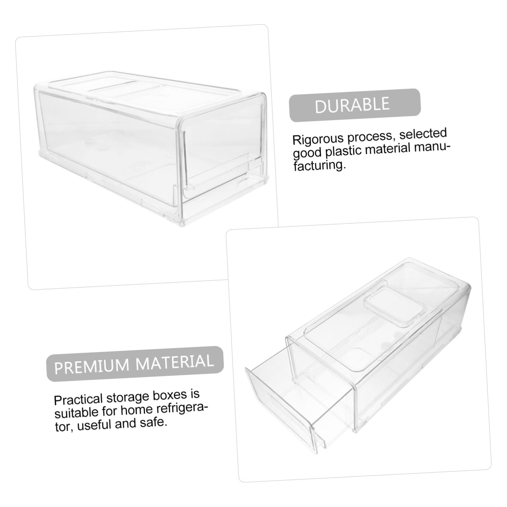 POPETPOP Organizer Per Frigorifero Trasparente Contenitore Per Alimenti Con Cassetto Estraibile Scatola Di Stoccaggio Per Frutta e Verdura Organizer Impilabile Per Cucina e Congelatore