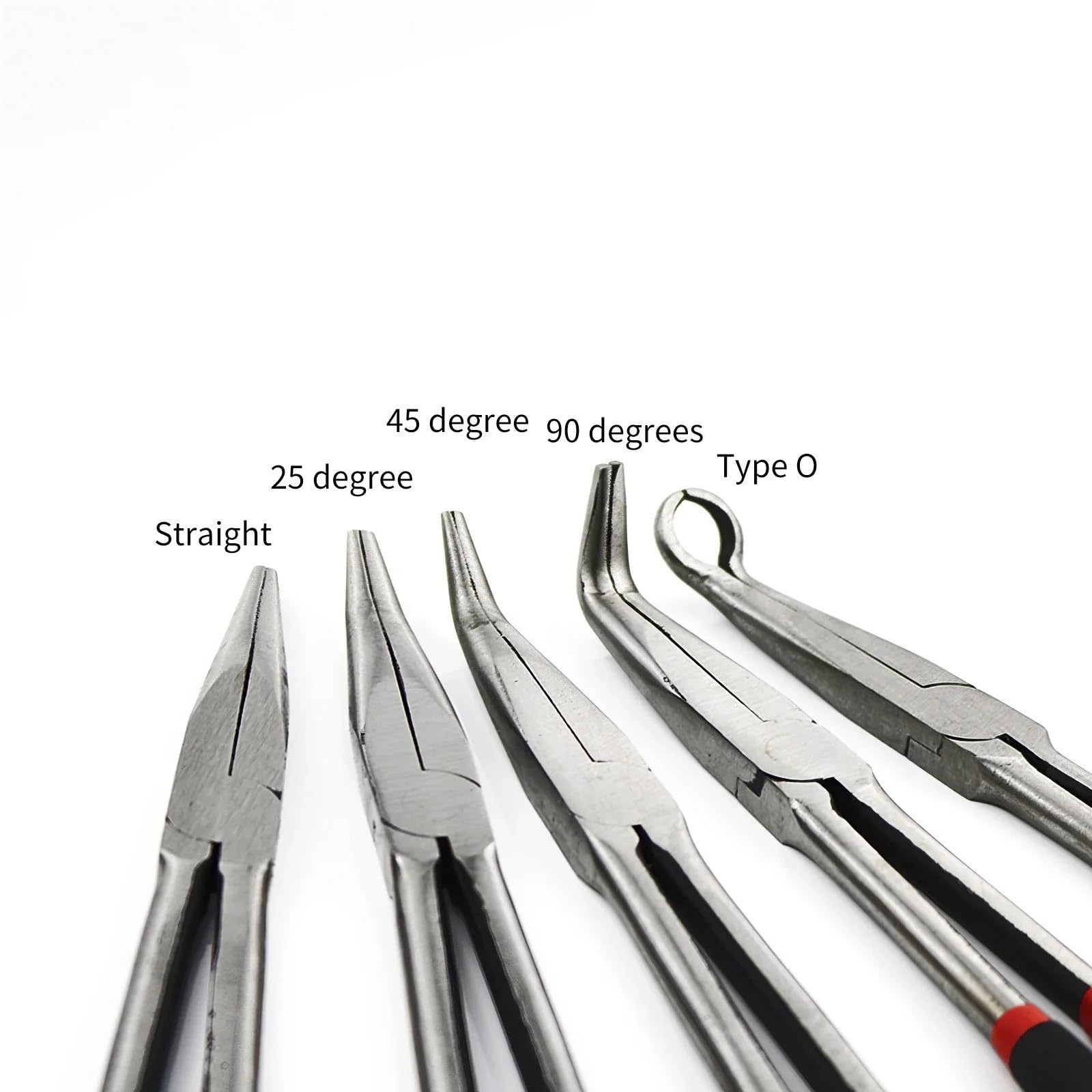 Set Di Pinze Pinze a becchi extra lunghi da 5 pezzi 11 pollici, set di utensili manuali con punta piegata a 45 e 90 gradi