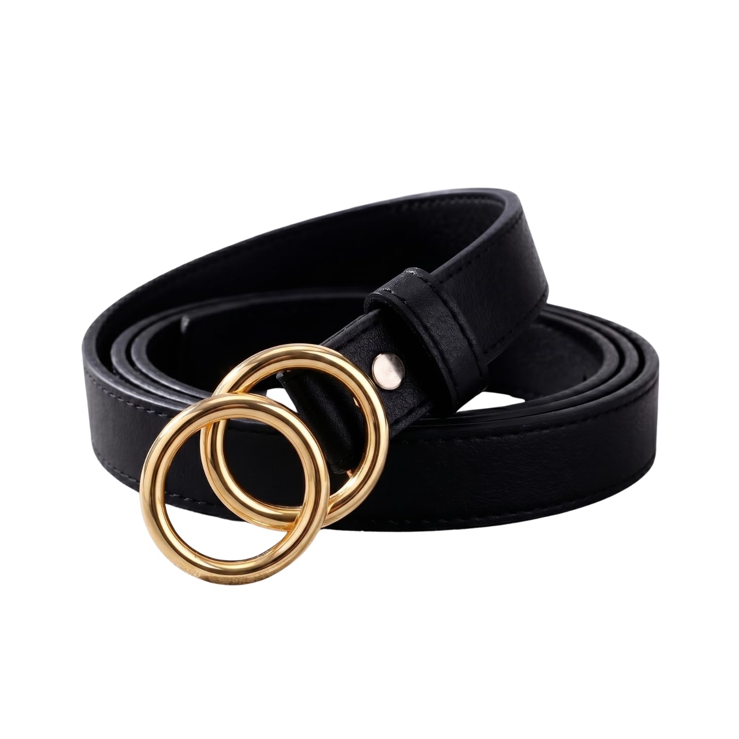 Women's Adjustable Vegan Leather Belt (Black) | Belt for Jeans| Ladies belt for women Any Occasion | Waist Belt for Women up to 38 Inches_061-image-35