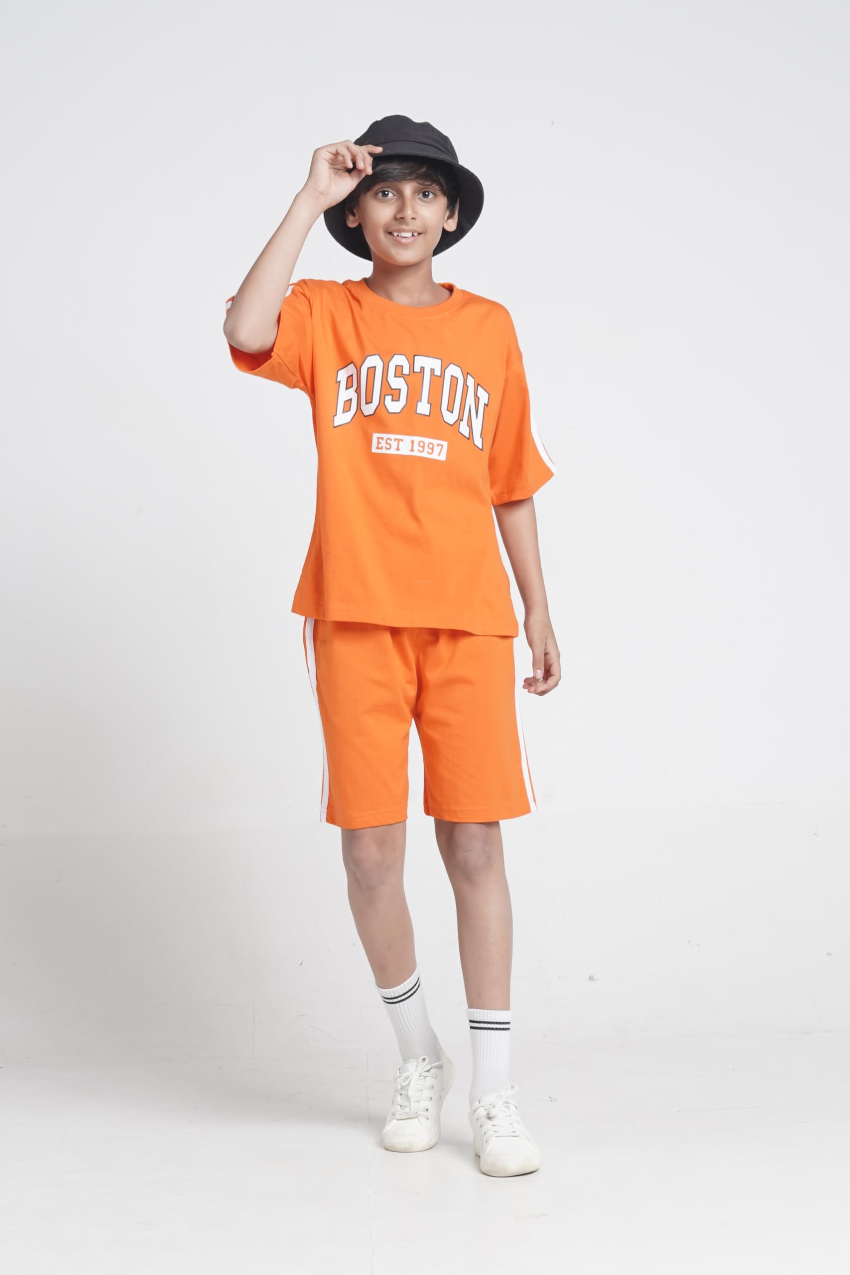 T2F Boys Cotton Printed DropShoulder Fit T-Shirt and Shorts Clothing Set (Pack of 3)(BYS-TSRT-SHRTS-05_Multicolor_9-10 yrs) 2
